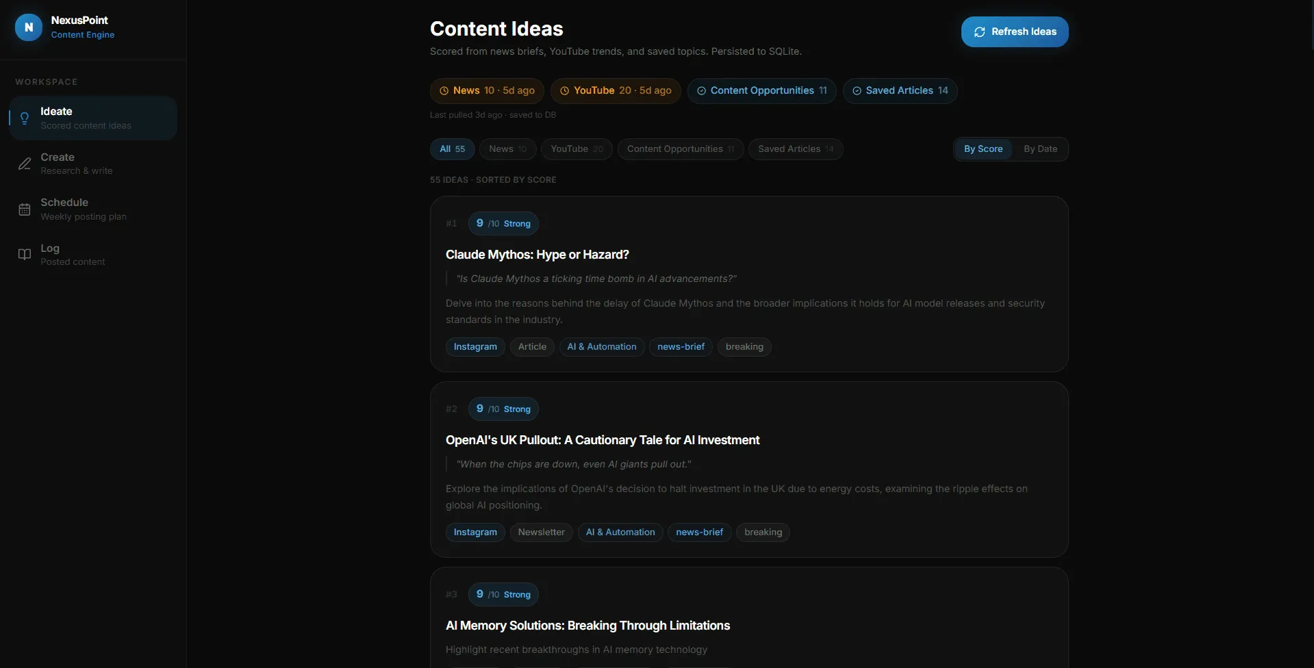 Content Engine: detail 1